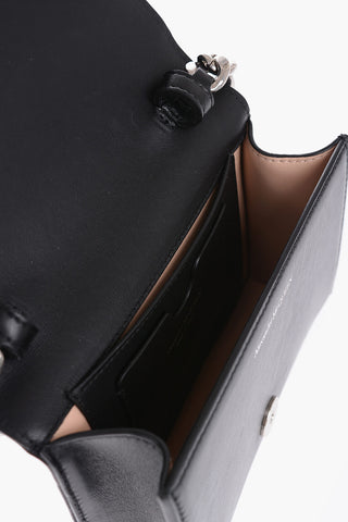 Borsa a Tracolla FOUR RING MINI in Pelle con Abbelliento Color Argento 