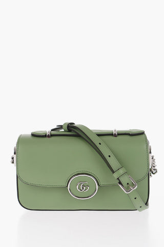 Leather PETITE GG Crossbody Bag with Silver-Tone Logo
