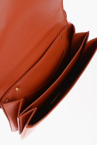 Leather SMALL MOUNT Messenger Bag with Golden Chain and Removable