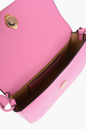 Mini Lederschultertasche mit Kettendetail