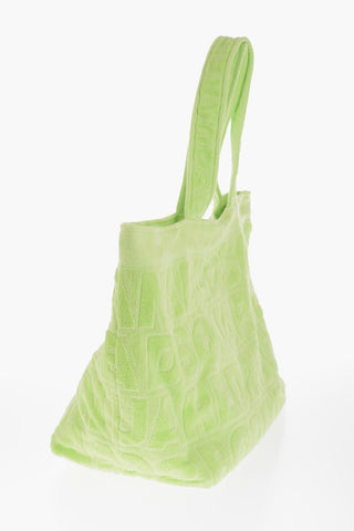 Maxi Borsa Tote in Spugna di Cotone con Logo All-Over