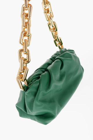 Solid Color Leather Clutch with Removable Golden Chain