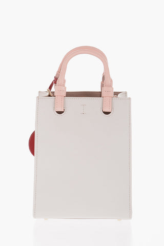 Leather Mini Tote Bag with Removable Shoulder Strap