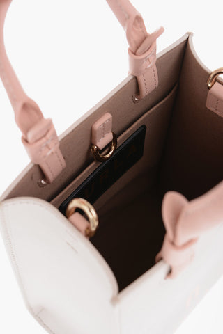 Leather Mini Tote Bag with Removable Shoulder Strap