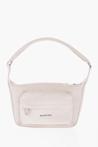 Leather RAVER Shoulder Bag with Printed Logo