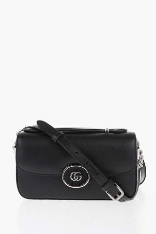 Leather PETITE GG Crossbody Bag with Silver-Tone Logo
