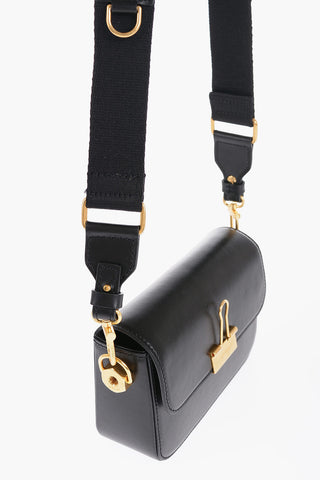 Leather PLAIN BINDER Crossbody Bag with Golden Details