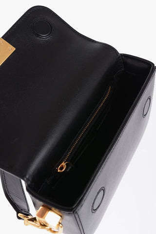 Leather PLAIN BINDER Crossbody Bag with Golden Details