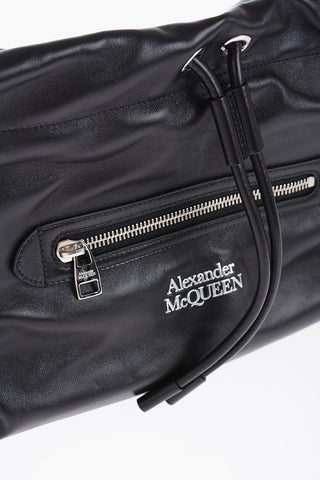 Leather Shoulder Bag with Silver Chain