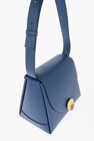 Leather VICTOR Shoulder Bag with Golden Plaque