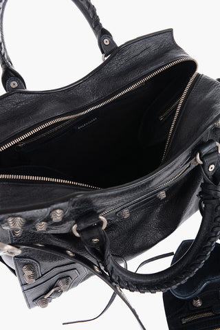 Vintage Effect Leather NEO CAGOLE CITY Handbag with Metal Details and Removable Shoulder Strap