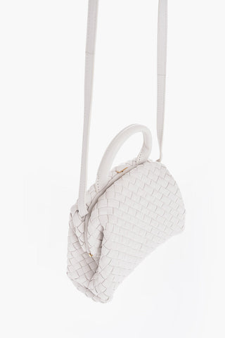 Braided Leather THE MINI HANDLE Handbag with Removable Shoulder Strap