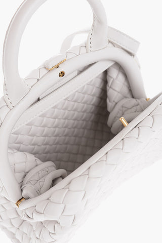 Braided Leather THE MINI HANDLE Handbag with Removable Shoulder Strap