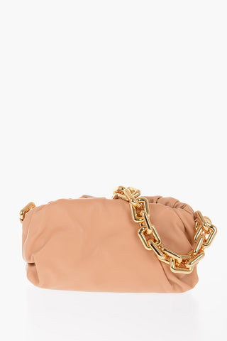 Leather THE CHAIN POUCH Bag with Magnetic Closure