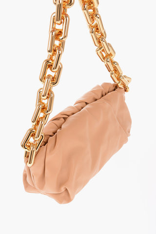 Leather THE CHAIN POUCH Bag with Magnetic Closure
