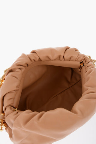 Leather THE CHAIN POUCH Bag with Magnetic Closure