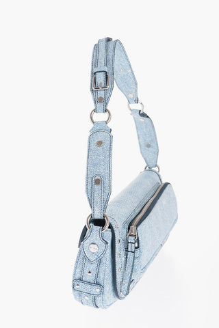 Borsa a spalla MADDY In Pelle effetto Denim con Borchie
