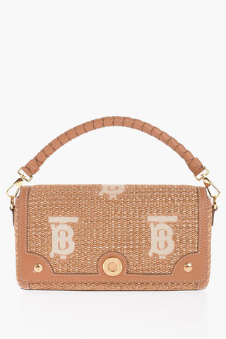 Borsa a spalla NOTE In Raffia con Finiture in Pelle