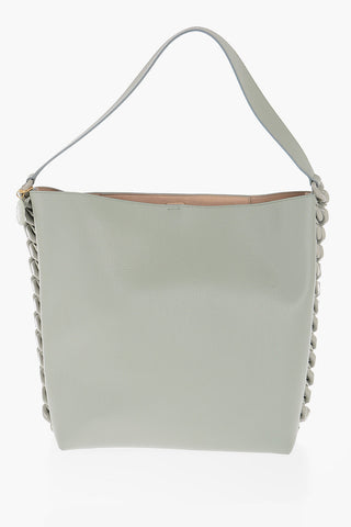 Textured Faux Leather Tote Bag with Side Chain