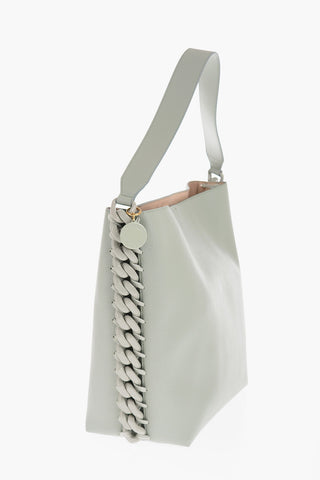 Textured Faux Leather Tote Bag with Side Chain