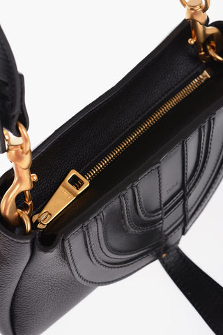 Textured Leather Shoulder Bag with removable strap