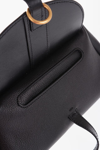Textured Leather Shoulder Bag with removable strap