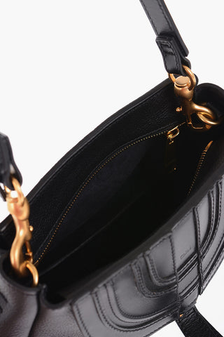 Textured Leather Shoulder Bag with removable strap