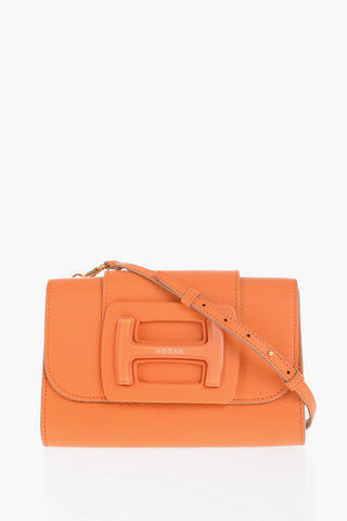 Solid Color Textured Leather Crossbody Bag