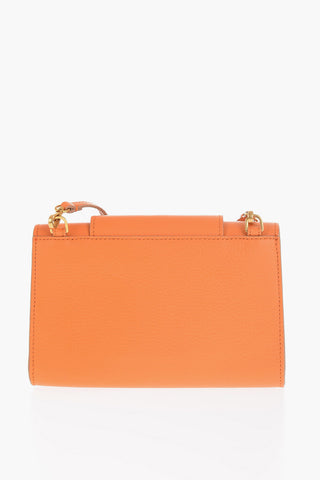 Solid Color Textured Leather Crossbody Bag