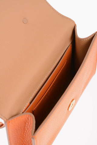 Solid Color Textured Leather Crossbody Bag