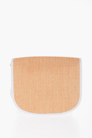 LOVE Rafia Shoulder Bag with Faux Leather trim
