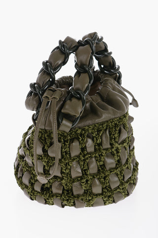 Braided Fabric and Leather CASS Bucket Bag