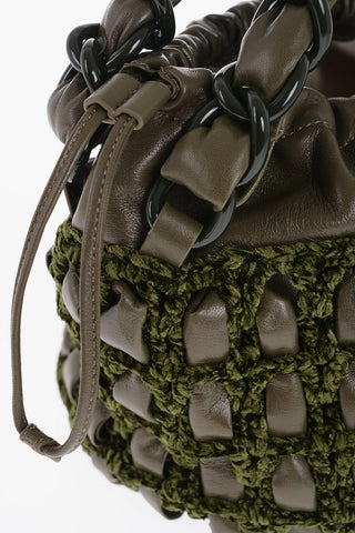Braided Fabric and Leather CASS Bucket Bag