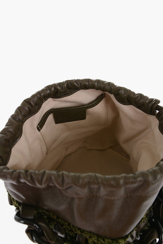 Braided Fabric and Leather CASS Bucket Bag