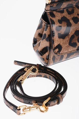 Animal Effect Patent Leather SICILY Handbag with Removable Shoulder Strap