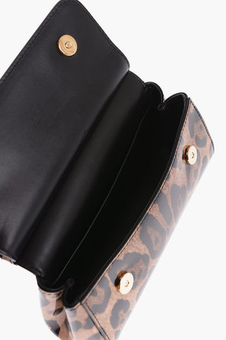 Animal Effect Patent Leather SICILY Handbag with Removable Shoulder Strap