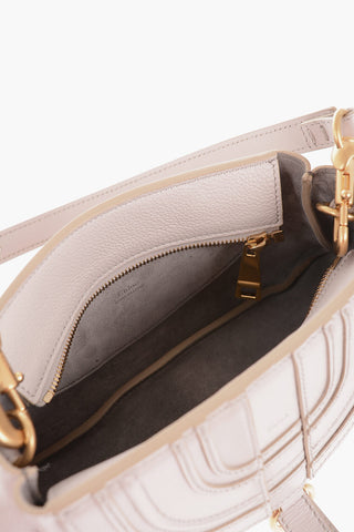 Borsa a Spalla in Pelle Martellata con Tracolla Removibile