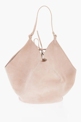 Solid Color Suede Maxi Shoulder Bag