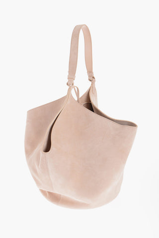 Solid Color Suede Maxi Shoulder Bag