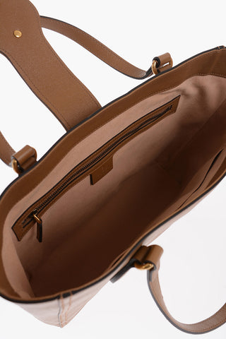 Leather Tote Bag with Golden GG Monogram