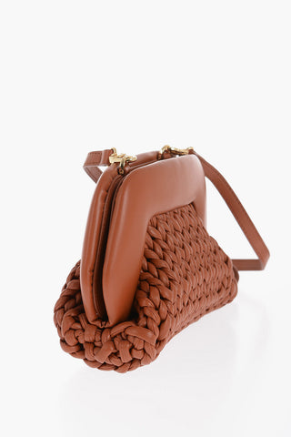 Braided Faux Leather GEA Clutch with Removable Shoulder Strap