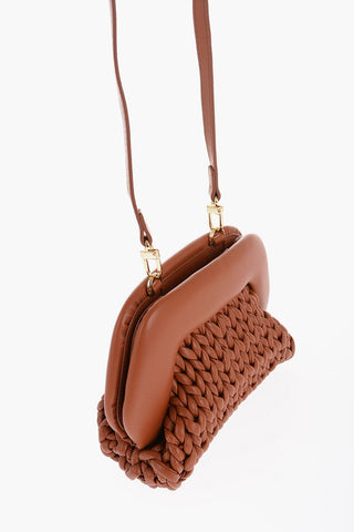 Braided Faux Leather GEA Clutch with Removable Shoulder Strap