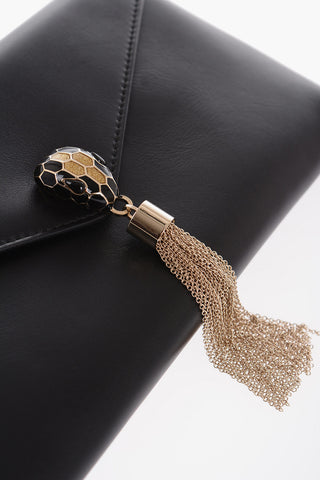 Mini Pochette in Pelle con Nappina Decorativa 