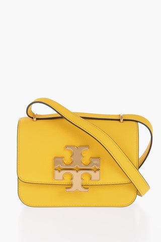 Textured Leather SMALL ELEANOR Crossbody Bag with Golden Metal Logo and Magnetic Closure