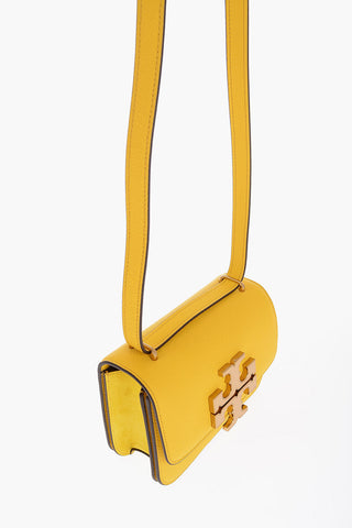 Textured Leather SMALL ELEANOR Crossbody Bag with Golden Metal Logo and Magnetic Closure