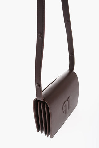 Solid Color CONCERTINA Shoulder Bag with Embossed Logo