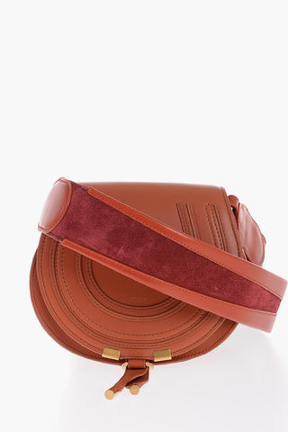Leather Saddle Bag with Suede Strap