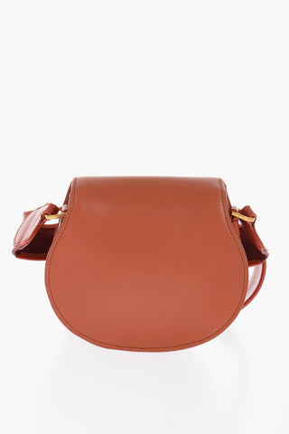 Leather Saddle Bag with Suede Strap