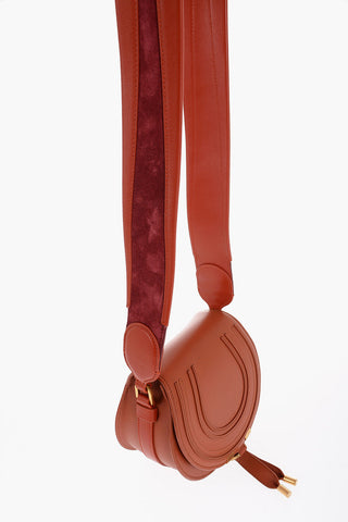 Leather Saddle Bag with Suede Strap