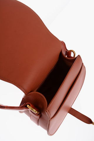Leather Saddle Bag with Suede Strap